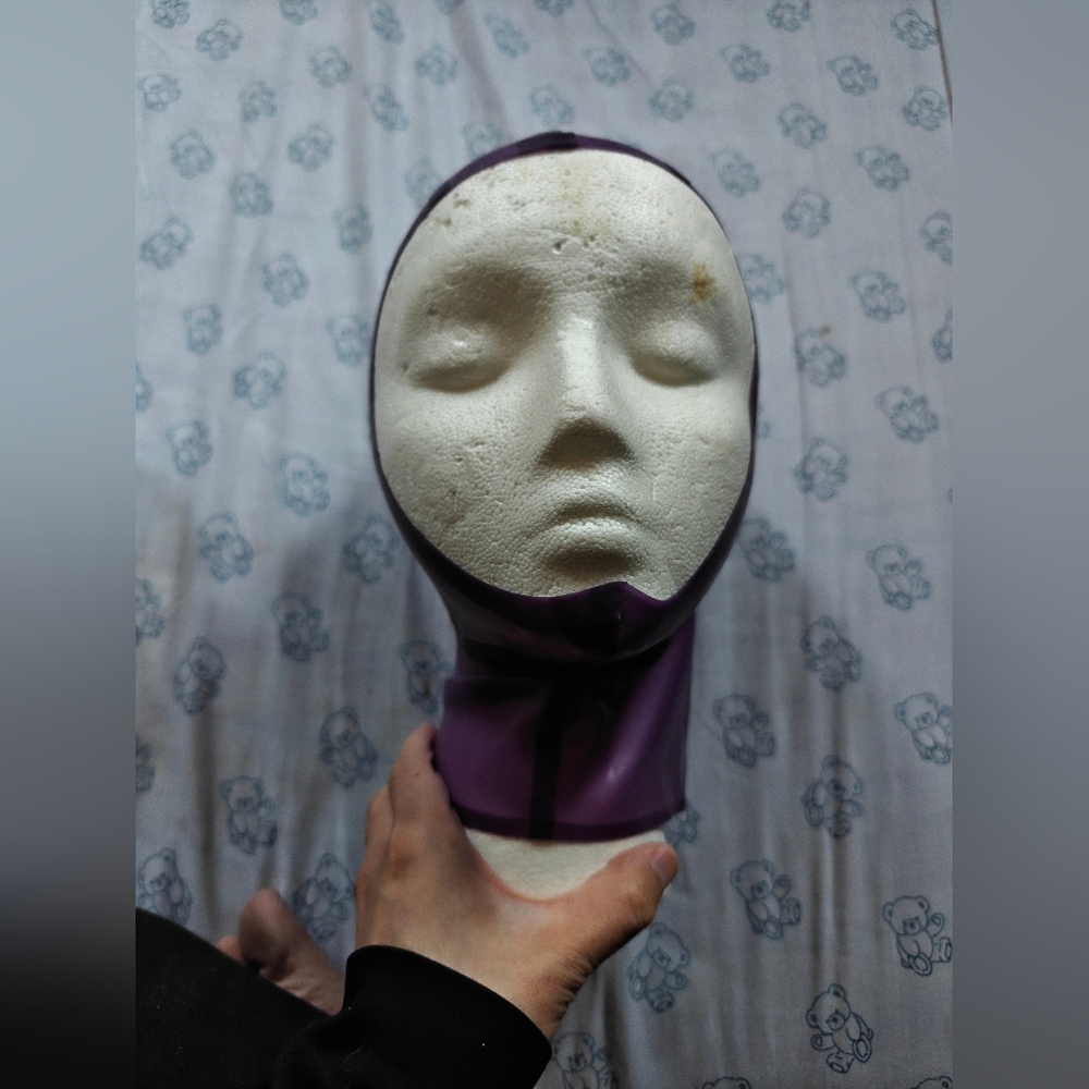 Libidex Open Face Trans Mauve Latex Hood XS - Picture 2 of 5